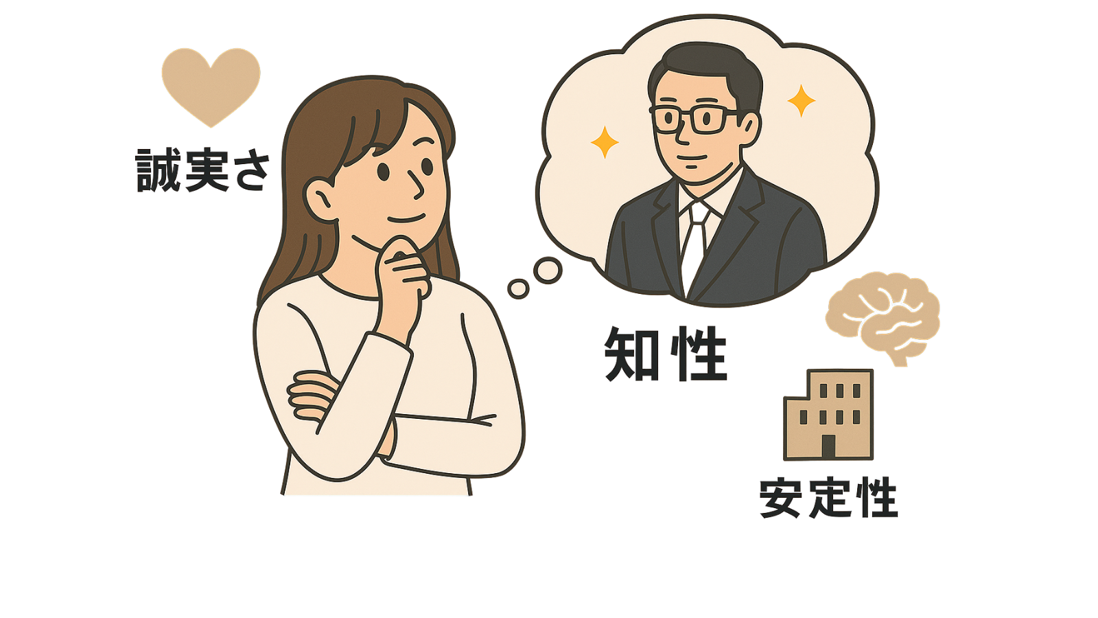 誠実で知性的で安定した理系男性を求める女性 - 誠実さ・知性・安定性を重視